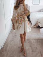 Fenja - Bedrucktes Minikleid mit Knopfleiste