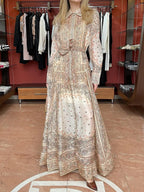 Elena - Einreihiges Maxikleid mit Platzierungsdruck