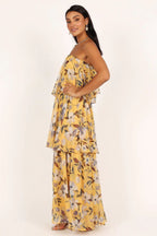 Zule - Mehrlagiges trägerloses Maxikleid