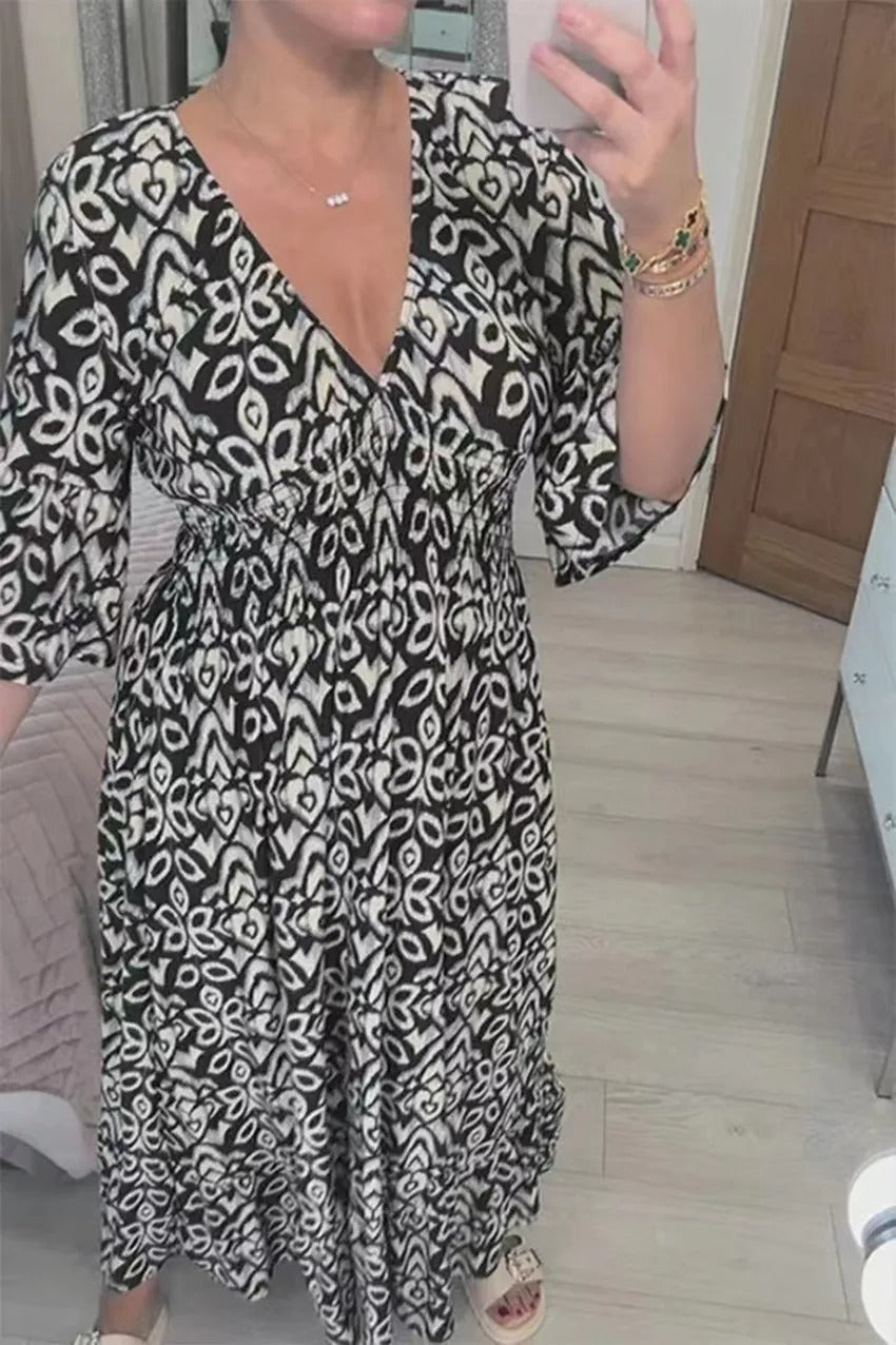 Sabrina - Lässiges Kleid mit V-Ausschnitt