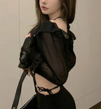 Elenor - Crop Top mit ausgestellten Ärmeln
