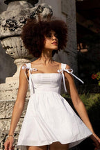 Kayla - Minikleid mit Riemchen und Schleife an den Schultern
