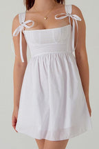 Kayla - Minikleid mit Riemchen und Schleife an den Schultern