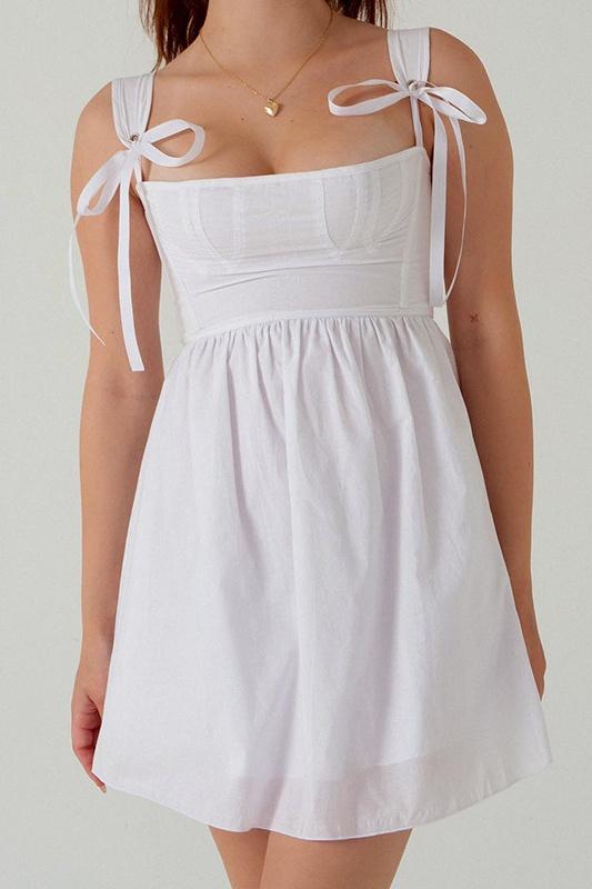 Kayla - Minikleid mit Riemchen und Schleife an den Schultern
