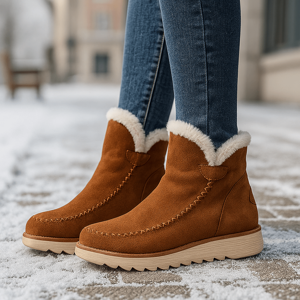 Damenstiefeletten mit Plüsch-Effekt - Olyane