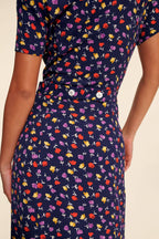 Mabel - Midi-Hemdkleid mit V-Ausschnitt und Knöpfen