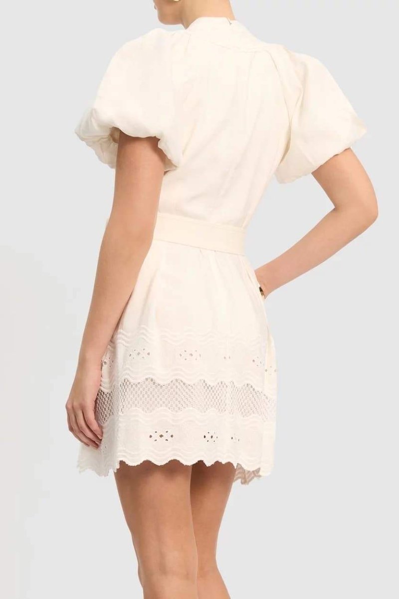 Miranda - Minikleid mit besticktem V-Ausschnitt