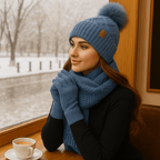 Weiche Strickmütze, Schal und Handschuhe für Frauen - Yalena