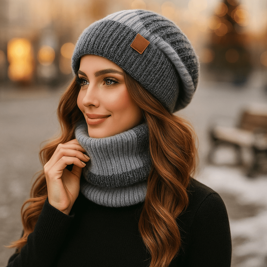 Weiche Wintermütze und Schal für Damen - Alvyn