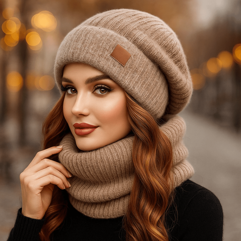 Weiche Wintermütze und Schal für Damen - Alvyn