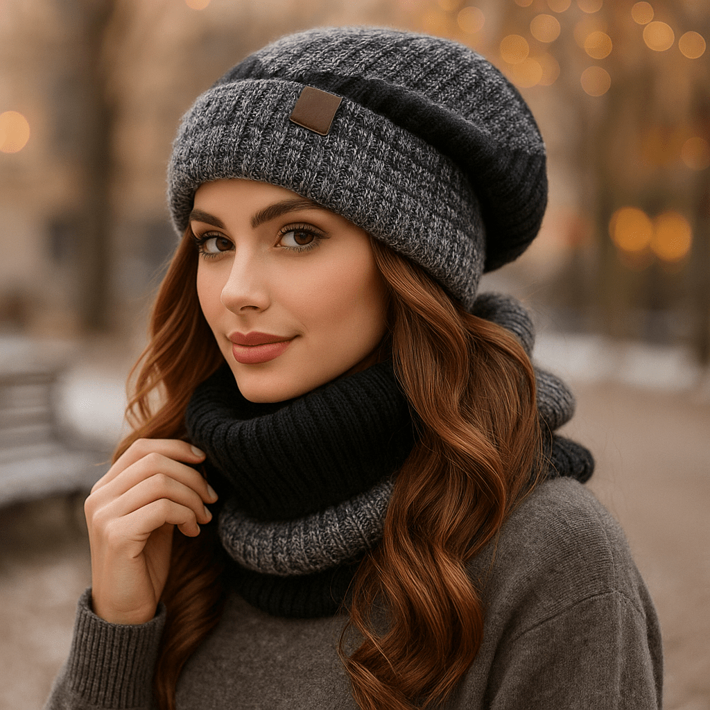 Weiche Wintermütze und Schal für Damen - Alvyn