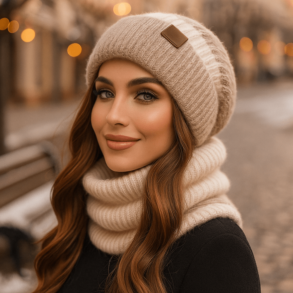 Weiche Wintermütze und Schal für Damen - Alvyn