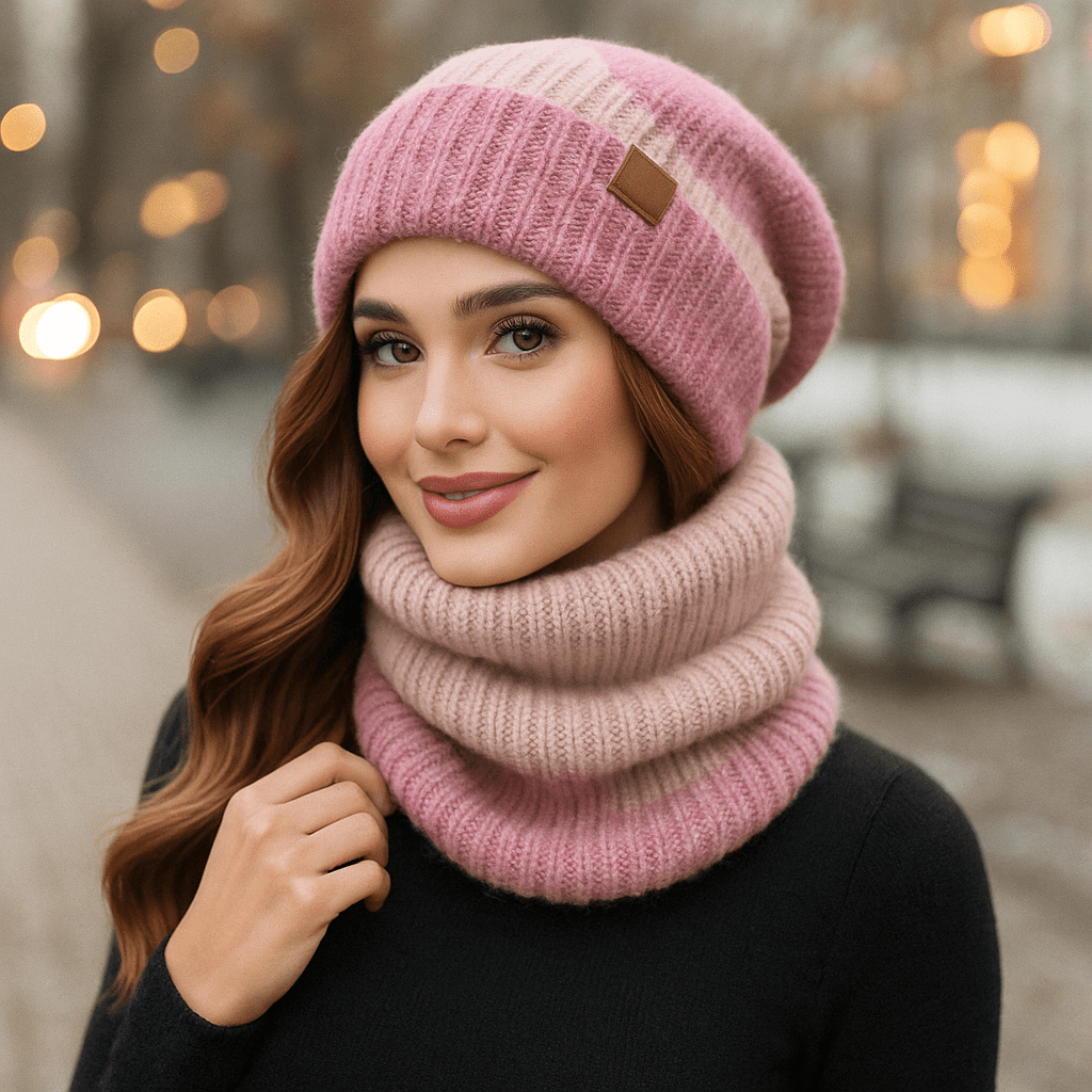Weiche Wintermütze und Schal für Damen - Alvyn
