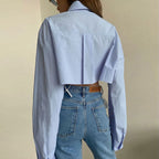 Juliet - Übergroßes gekreuztes Button-Down-Hemd