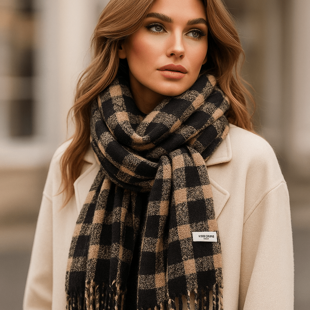 Karierter Damenschal, weich und elegant - Liora