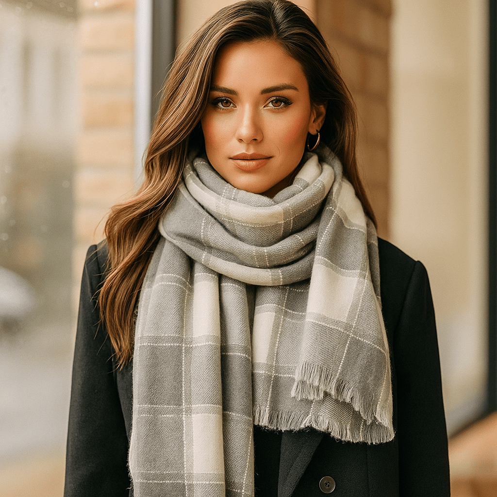 Karierter Damenschal, weich und elegant - Liora