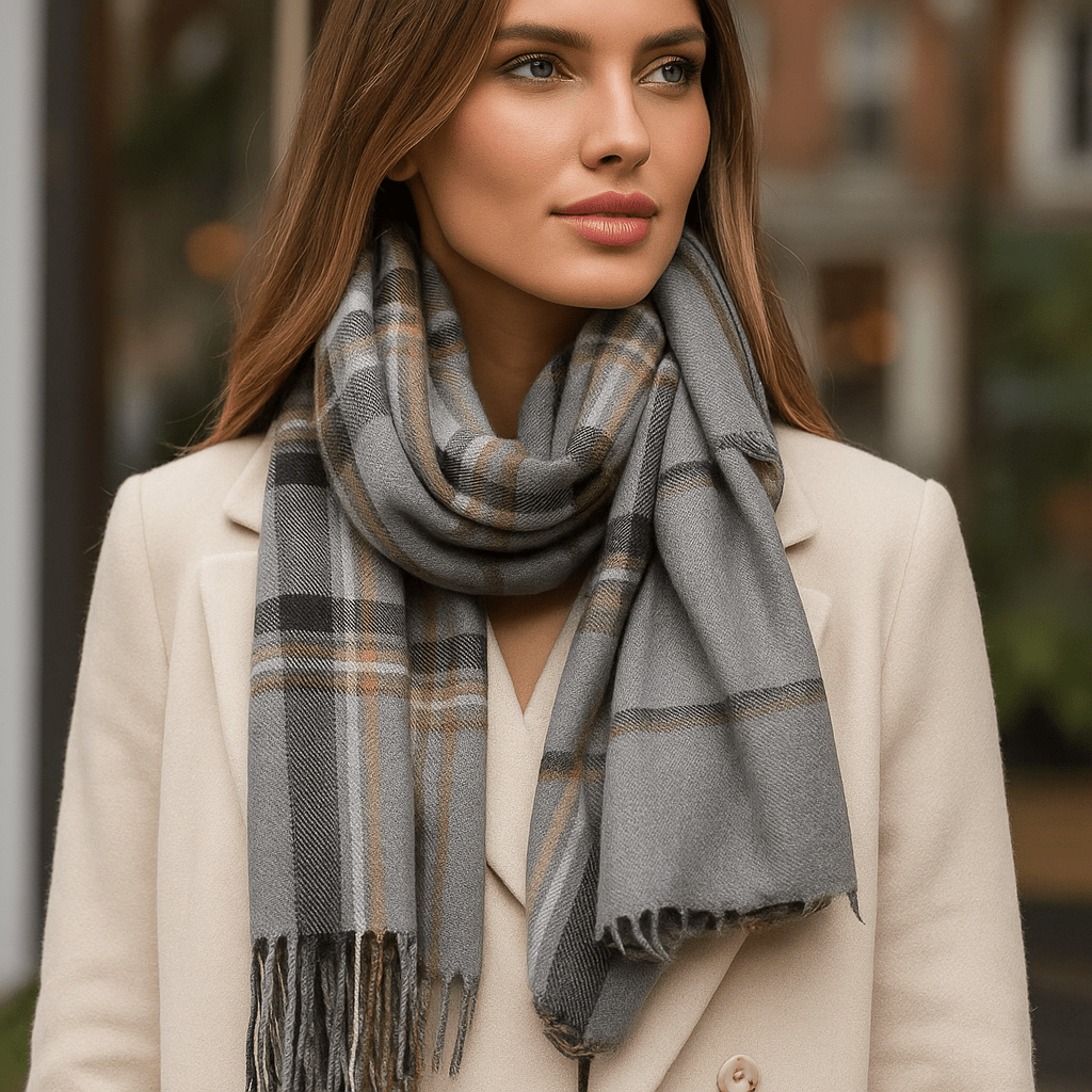 Karierter Damenschal, weich und elegant - Liora