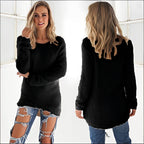 Amelia Lässiger Langarm-Pullover mit O-Ausschnitt