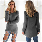 Amelia Lässiger Langarm-Pullover mit O-Ausschnitt