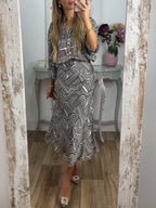 Camilla - Zweiteiliges bedrucktes Casual-Set