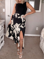 Eliz - Elegantes geteiltes Kleid mit Blumenmuster