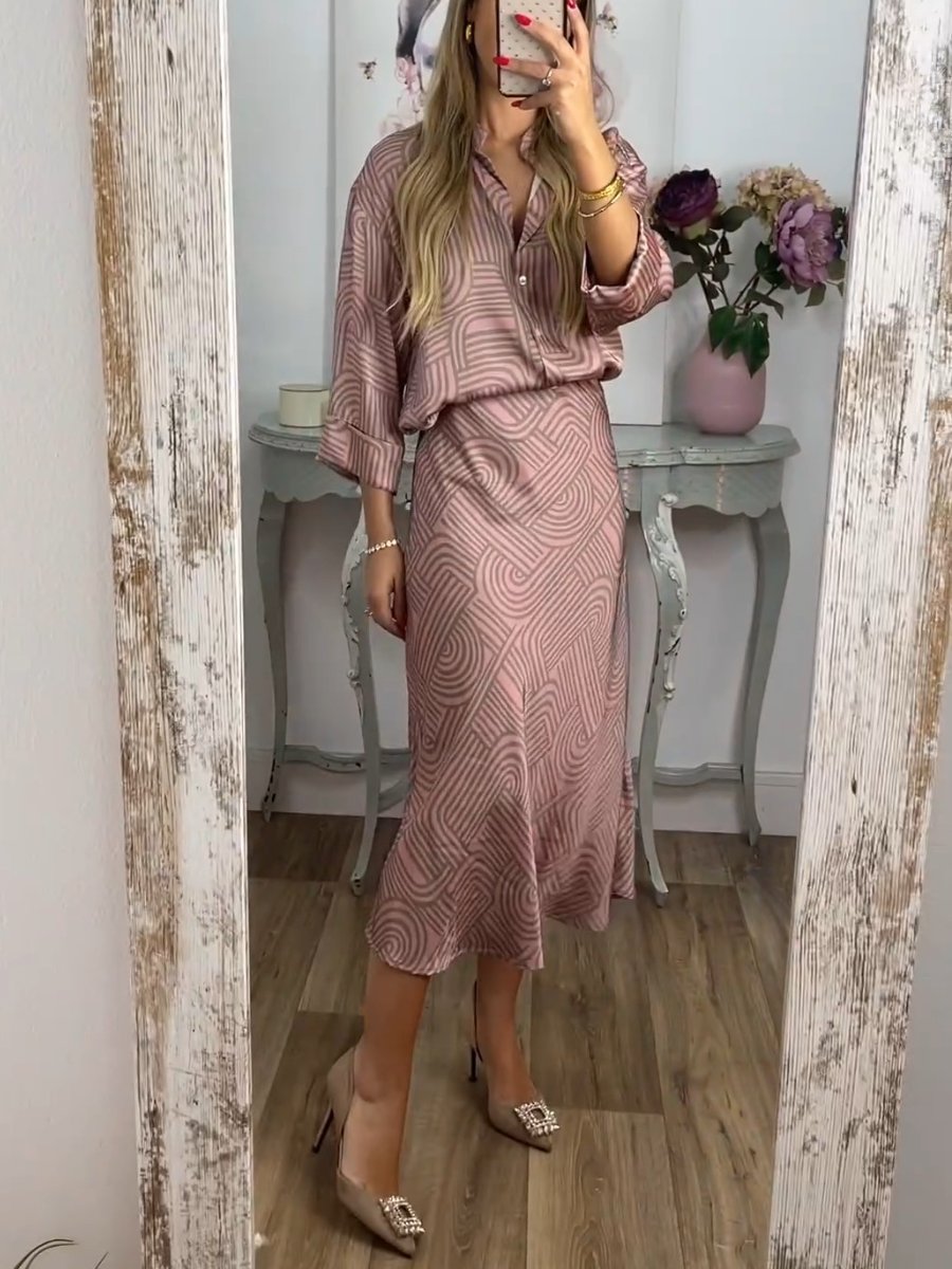Camilla - Zweiteiliges bedrucktes Casual-Set
