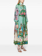 Eva - Bedrucktes Maxi-Hemdkleid mit Gürtel