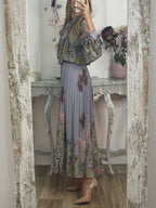 Erika - Elegantes plissiertes Printkleid