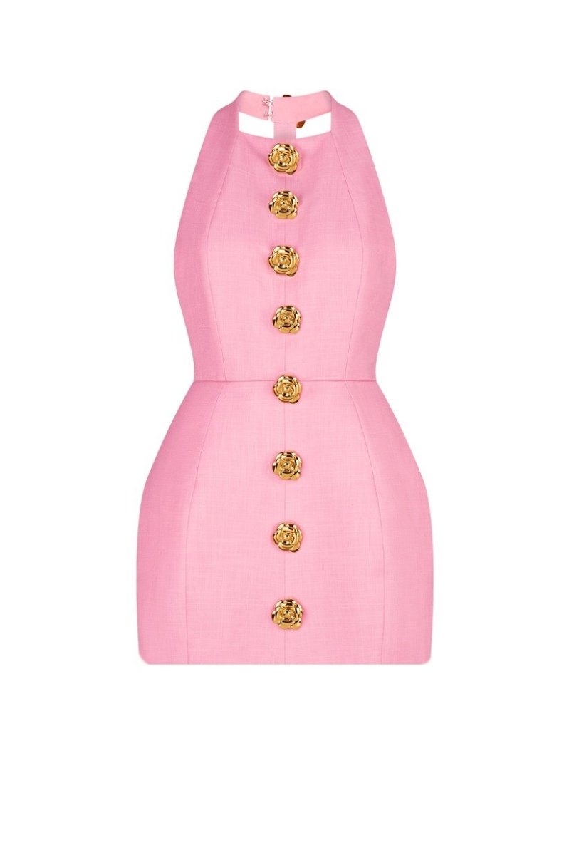 Rebecca - Rückenfreies Mini-Halterkleid
