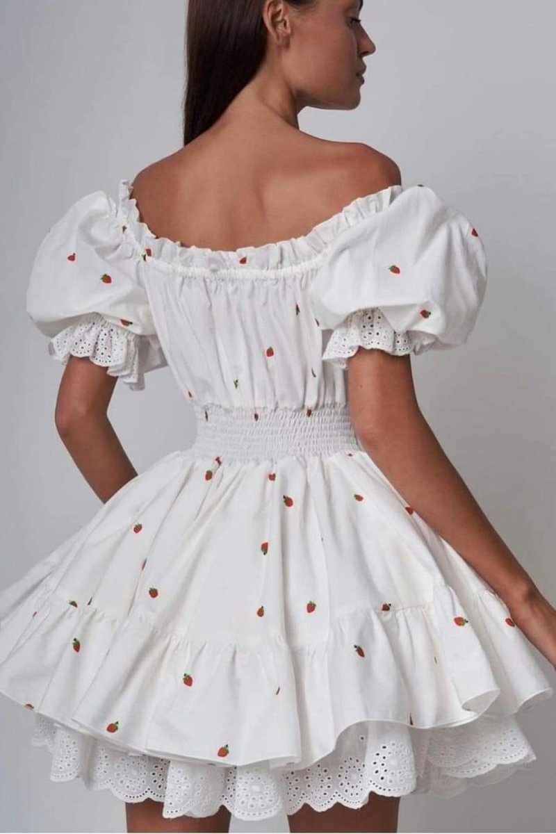 Rebecca - Mini-Print-Kleid mit Puffärmeln