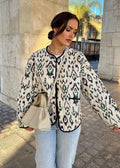 Steppjacke mit geometrischem Muster und lockerer Passform