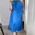 Eleganter und femininer A-Linien-Rock aus Satin mit hoher Taille - Elaine