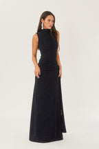 Shanna Maxi-Strickkleid mit metallischen Trägern