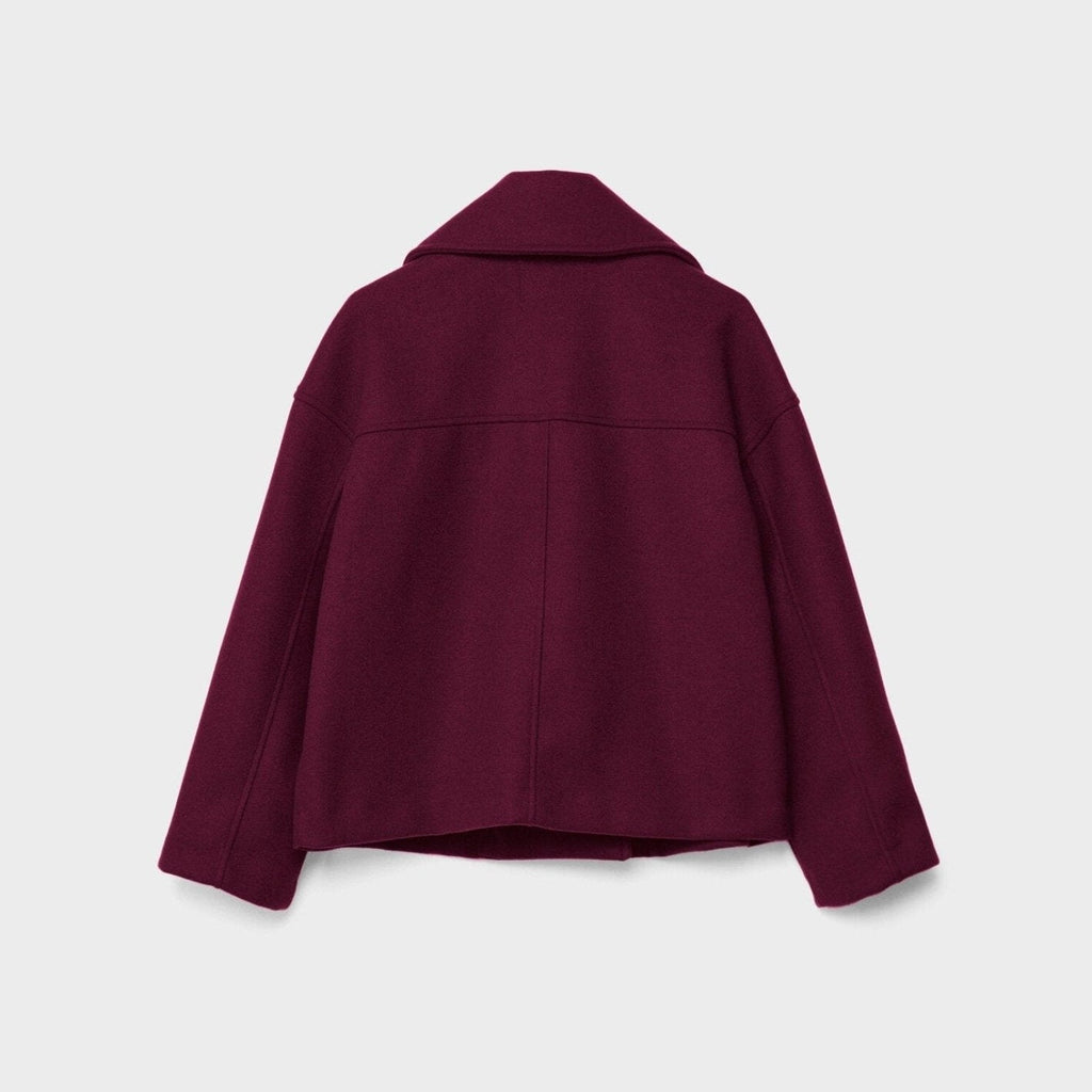 Kurze Damen-Wolljacke mit doppelreihigen Knöpfen - Heidi