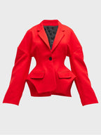 Blazer mit figurbetontem Schnitt, Knopfverschluss und strukturierten Schultern