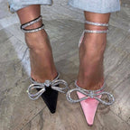 Aria - Satin Schmetterling Absatz Schuhe