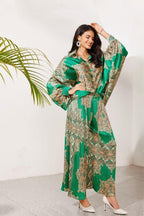Iza Bedrucktes Flare Satin Set