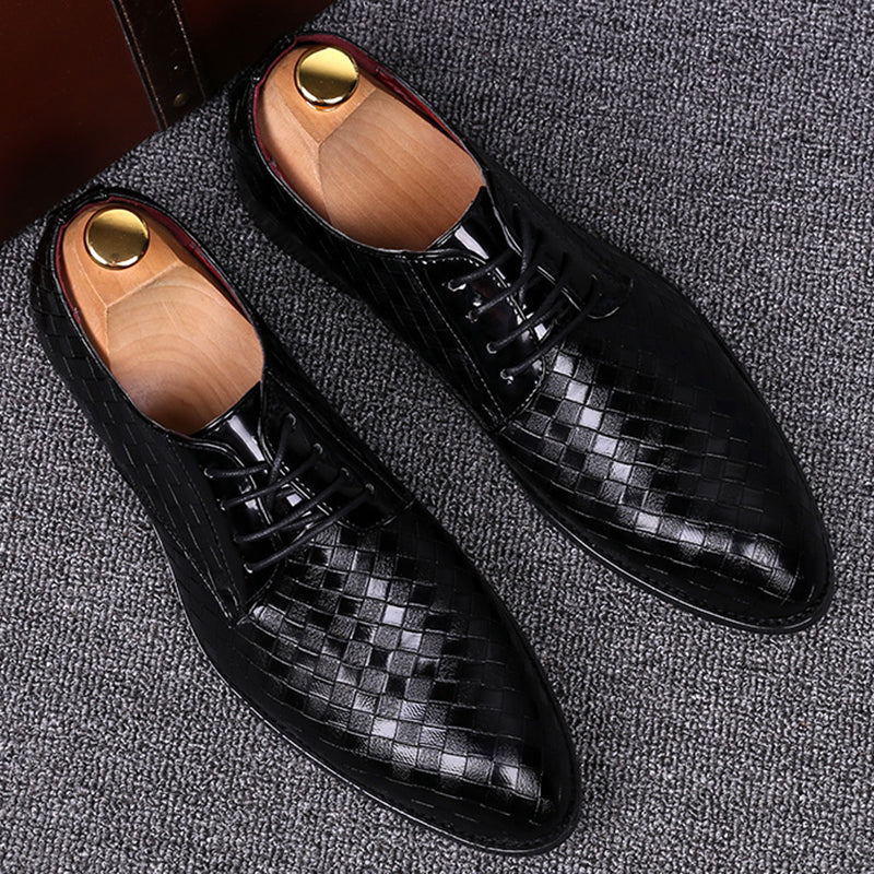 Geometrischer geflochtener Lederschuh für Männer - Sören
