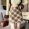 Warmer und schicker karierter Wollminirock im Vintage-Stil - Edith