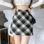 Warmer und schicker karierter Wollminirock im Vintage-Stil - Edith