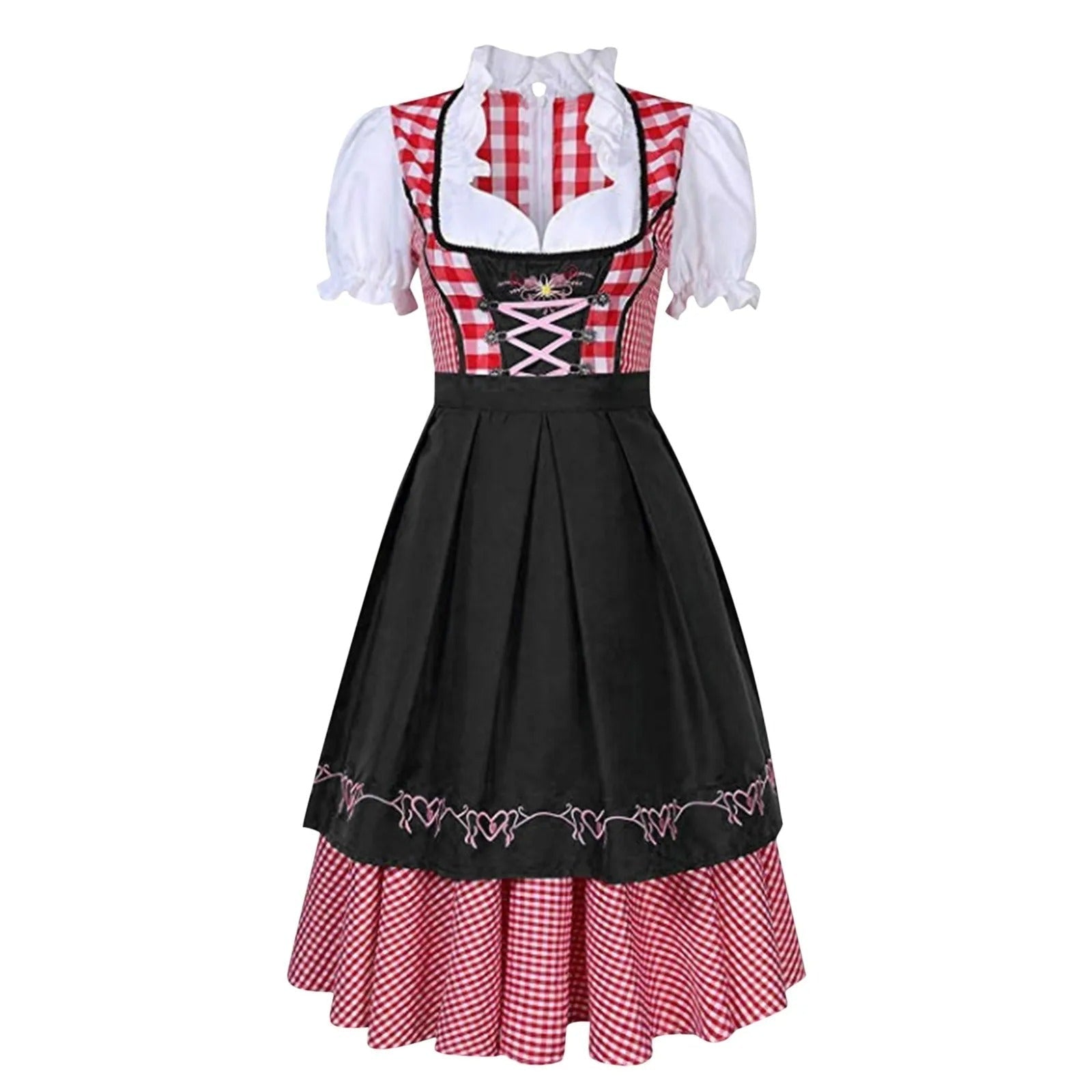 Dirndl Damen Traditionell Kariert Herzstickerei - Loretta