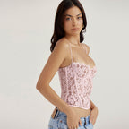 Olivia - Vintage-Korsett-Top aus Spitze und Satin